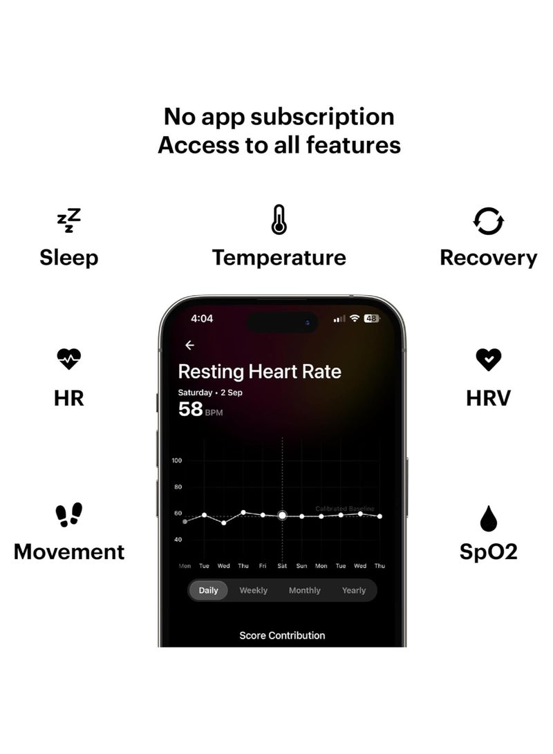 Ring AIR - Advanced sleep-tracking wearable, HRV & Temperature Monitoring,Track workout, movement & recovery, Water resistant, 6 Days Battery Life with Lifetime Free Subscription (Size 11) - Raw Titanium