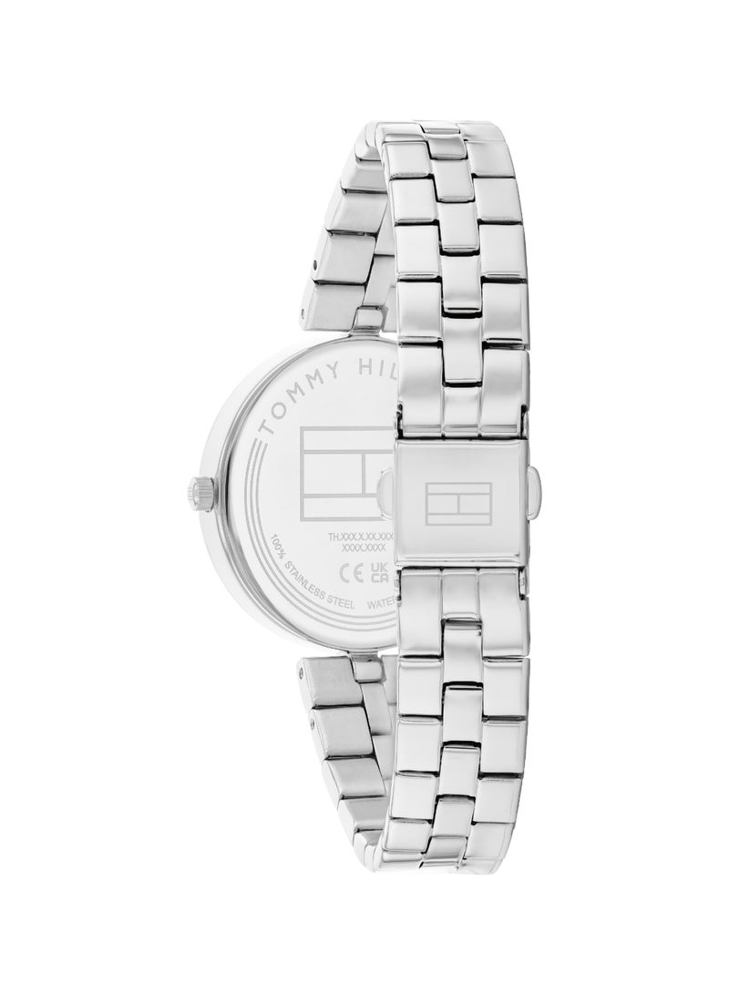 Round Analog Women's Silver Case Wrist Watch - 1782683