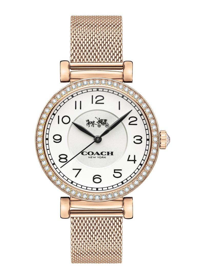 Round Analog Women's White Case Watch - 14503398