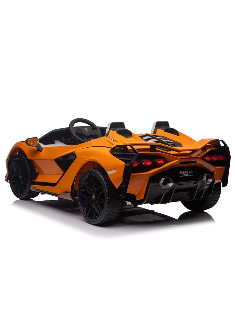 Lovely Baby Lamborghini Battery-Operated Powered Riding Car LB 6988EL for Kids, Remote-Control, Music & Lights, Age 1-6 Yrs - Orange