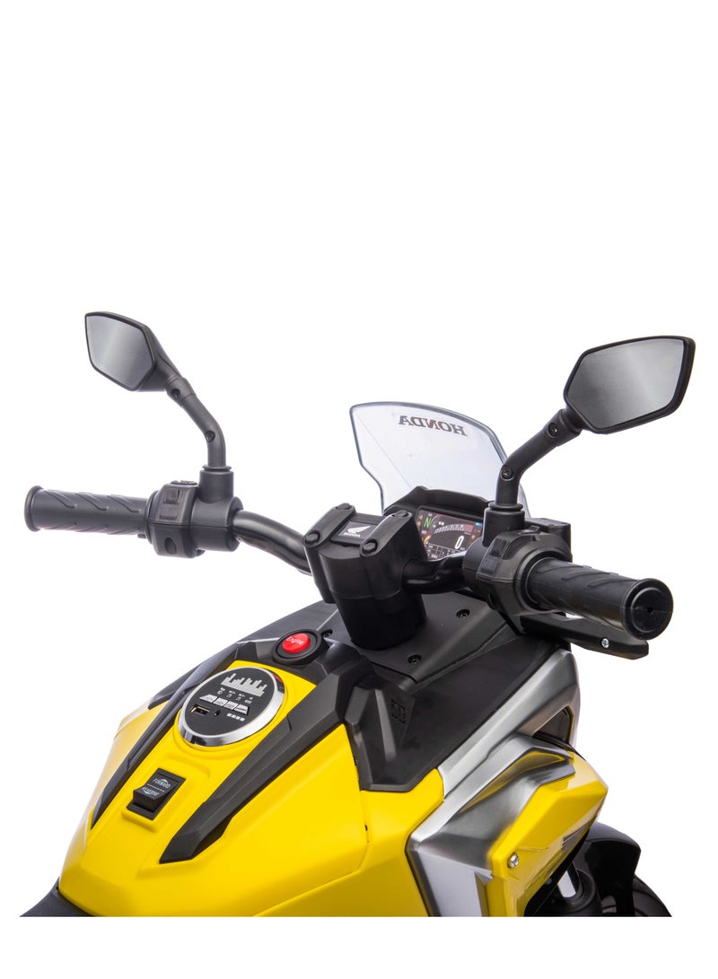 Lovely Baby Power Riding Motorcycle for Kids LB 2006, Ride-on Electric Motorbike with Support Wheels, for 2-4 Yrs - Yellow