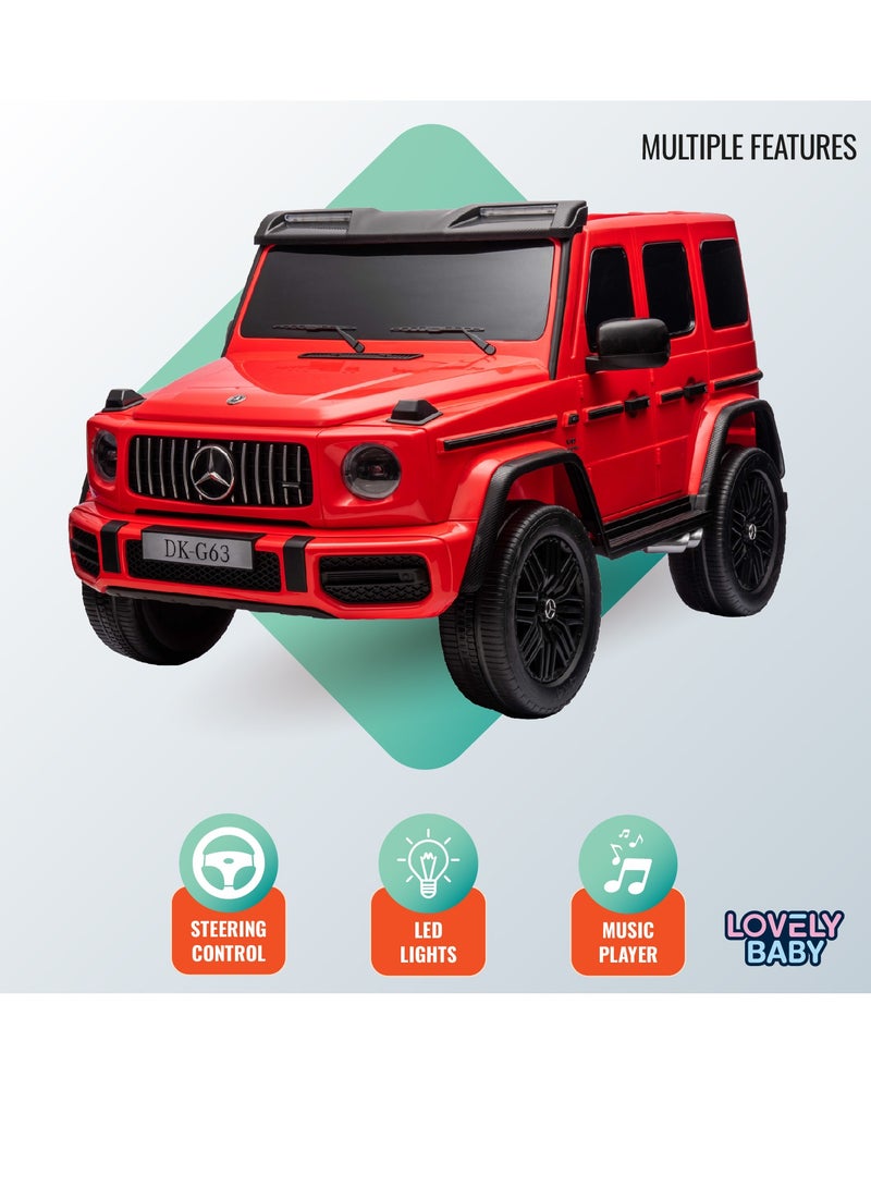 Lovely Baby Mercedes-Benz Powered Riding Jeep for Kids LB G63EL, Sit Drive Car with Remote-Control, Light & Music, 1-6 Yrs - Red