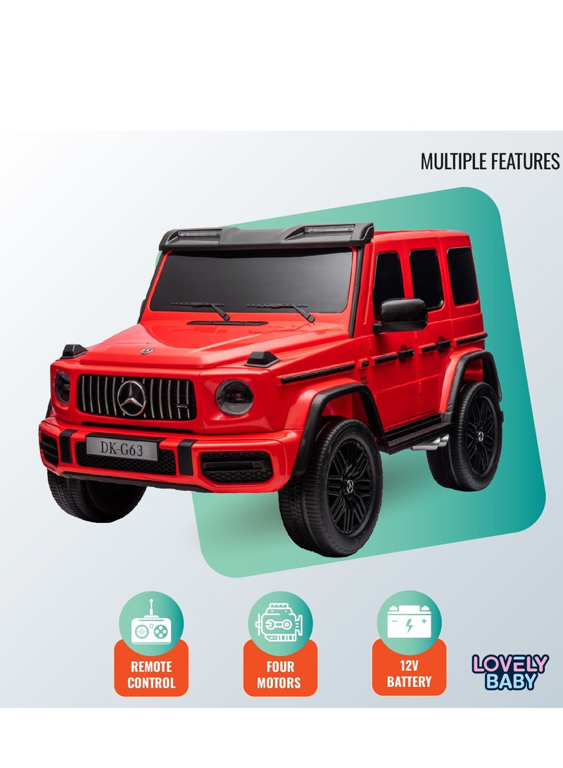 Lovely Baby Mercedes-Benz Powered Riding Jeep for Kids LB G63EL, Sit Drive Car with Remote-Control, Light & Music, 1-6 Yrs - Red