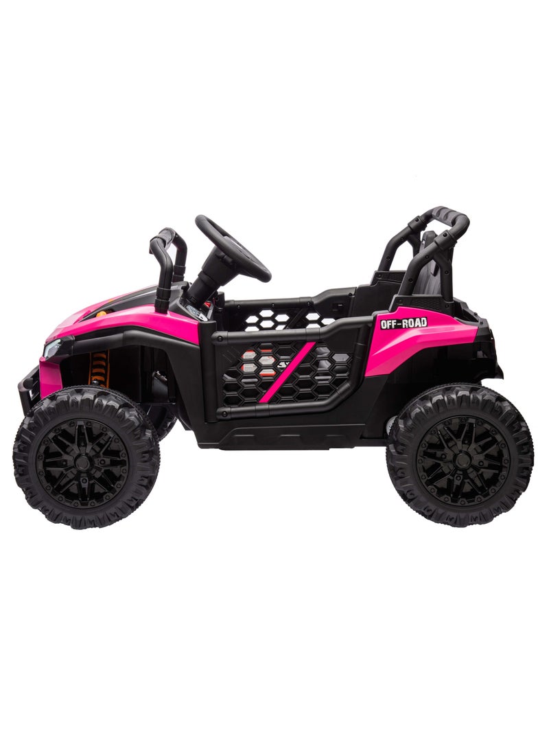 Lovely Baby Powered Riding Jeep for Kids LB 5151, Battery Operated Power Truck with Remote-Control, Light, Music, Best Gift for children 1-4 Yrs - Pink