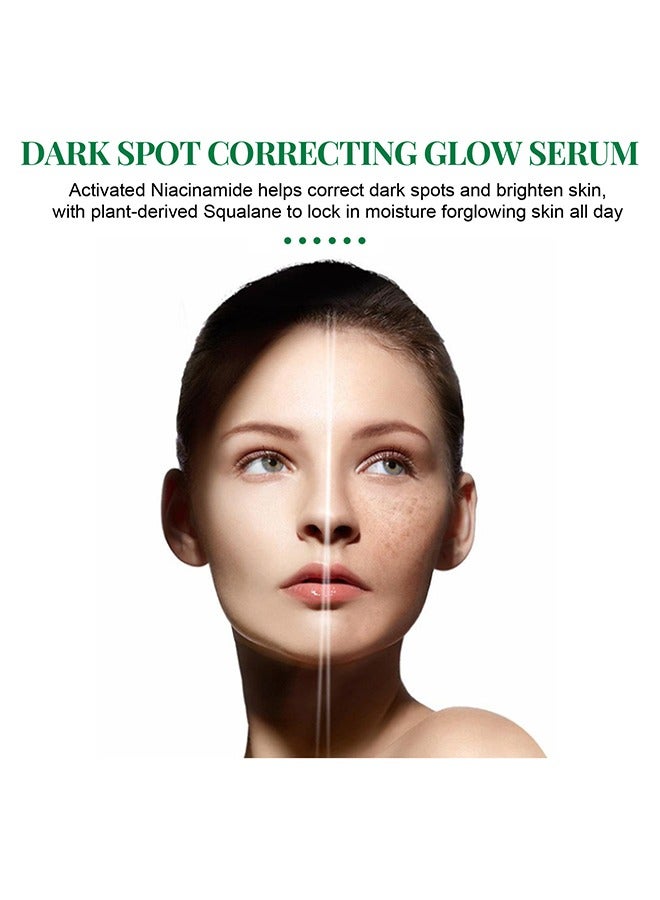 Dark Spot Correcting Glow Serum，Facial Massage Roller ，Radiant Skin with Even Tone， Brightens and Fades Dark Spots 50ml