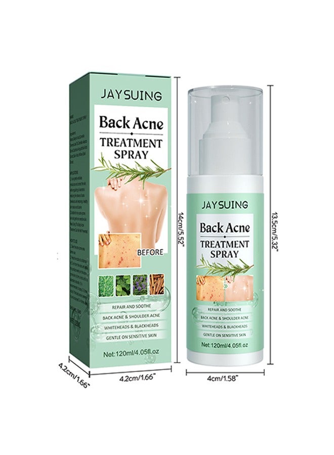 Back Acne Treatment Spray , Lighten Acne Marks Repair Back Shoulder Acne Skin,2% Salicylic Acid and Tea Tree Oil Spray 120ml