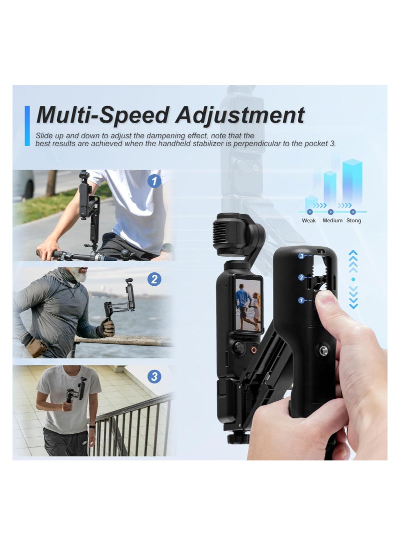 For OSMO Pocket 3 Handheld Stabilizer, Mini Z-Axis Anti-Shake Handle Grip Holder Storage Protective Case for DJI Osmo Pocket 3 Creator Combo Accessories for Camera Vlog Live Shooting Video