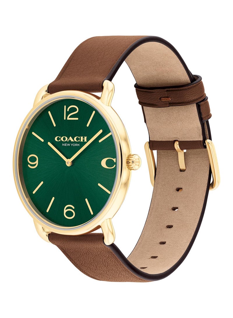 Round Analog Men's Green Case Wrist Watch - 14602698