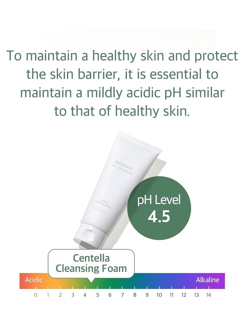 mixsoon Centella Cleansing Foam 150ml, Low pH cleansing foam for soothing and moisturization, cruelty-free, Korean Facial Cleanser, Korean Face Wash