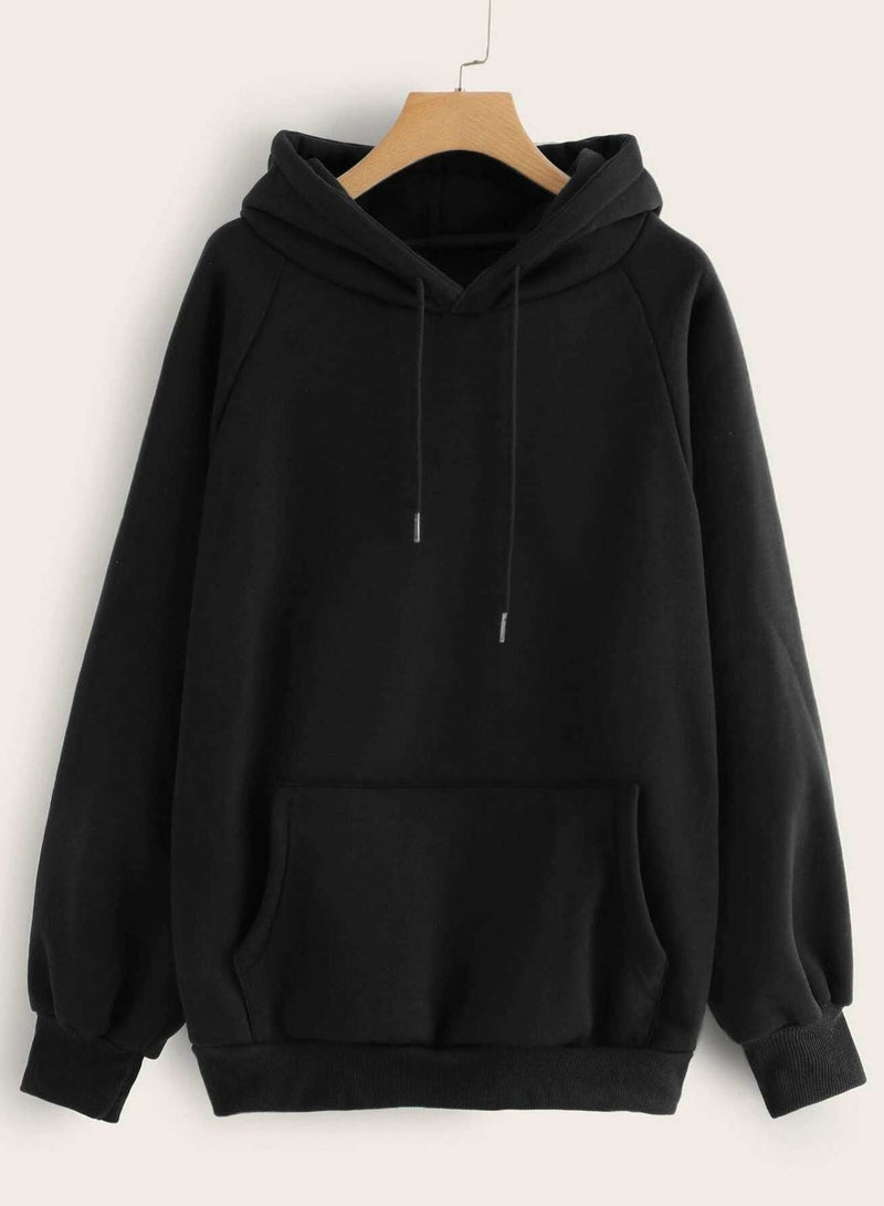 Raglan Sleeve Kangaroo Pocket Hoodie