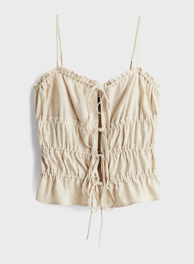 Drawstring Detail Strappy Top