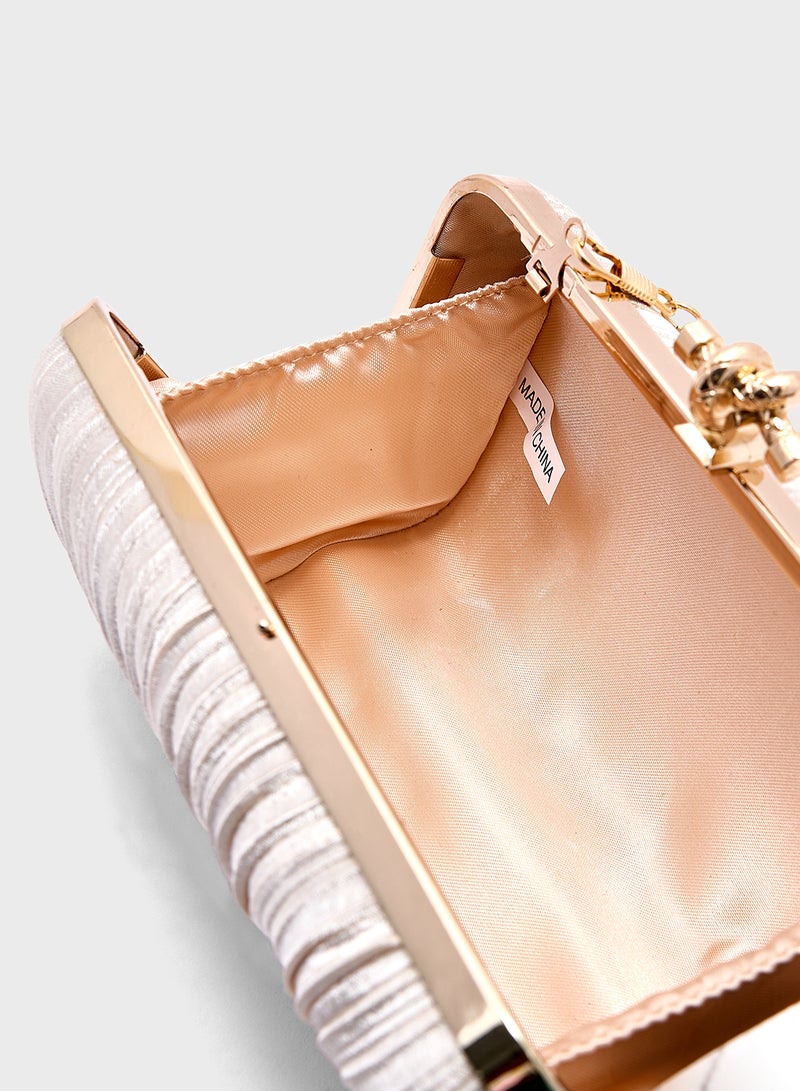 Pleated Clutch Bag With A Sling