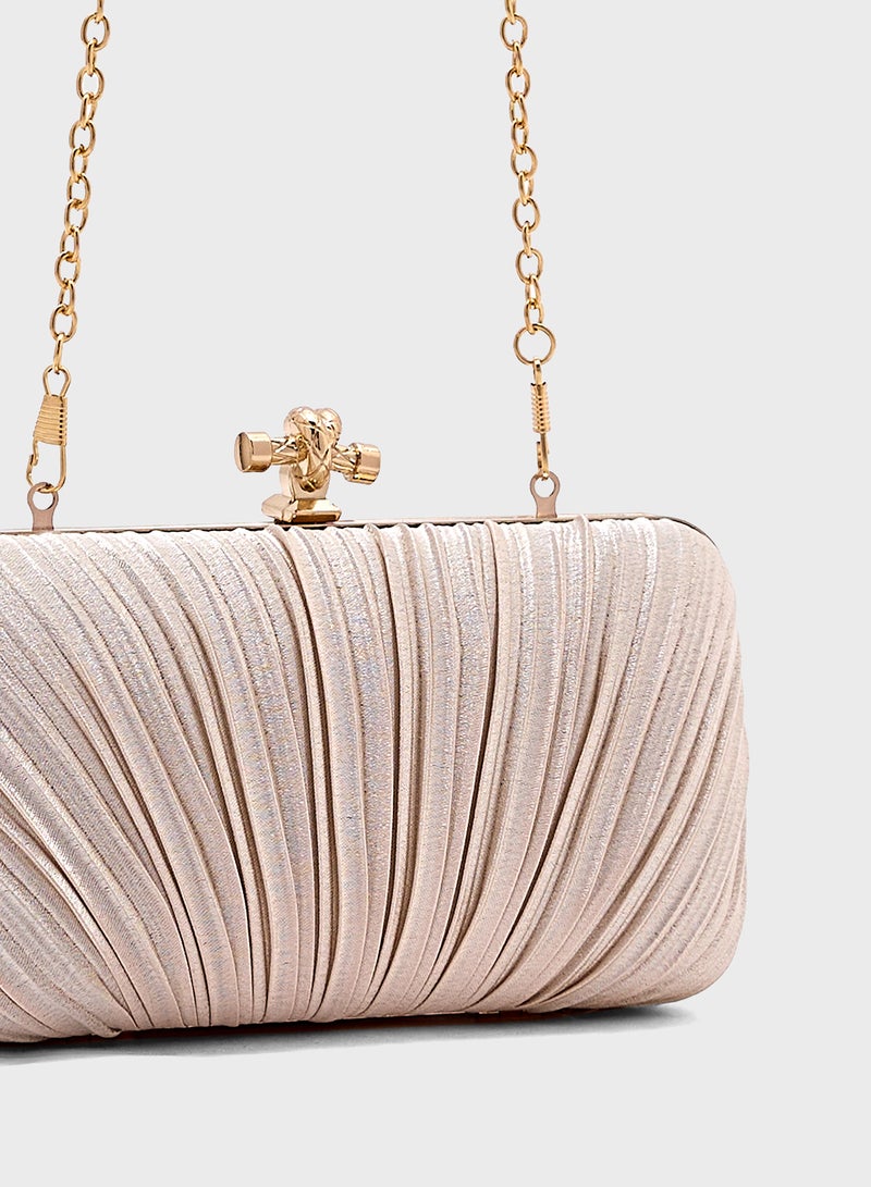 Pleated Clutch Bag With A Sling