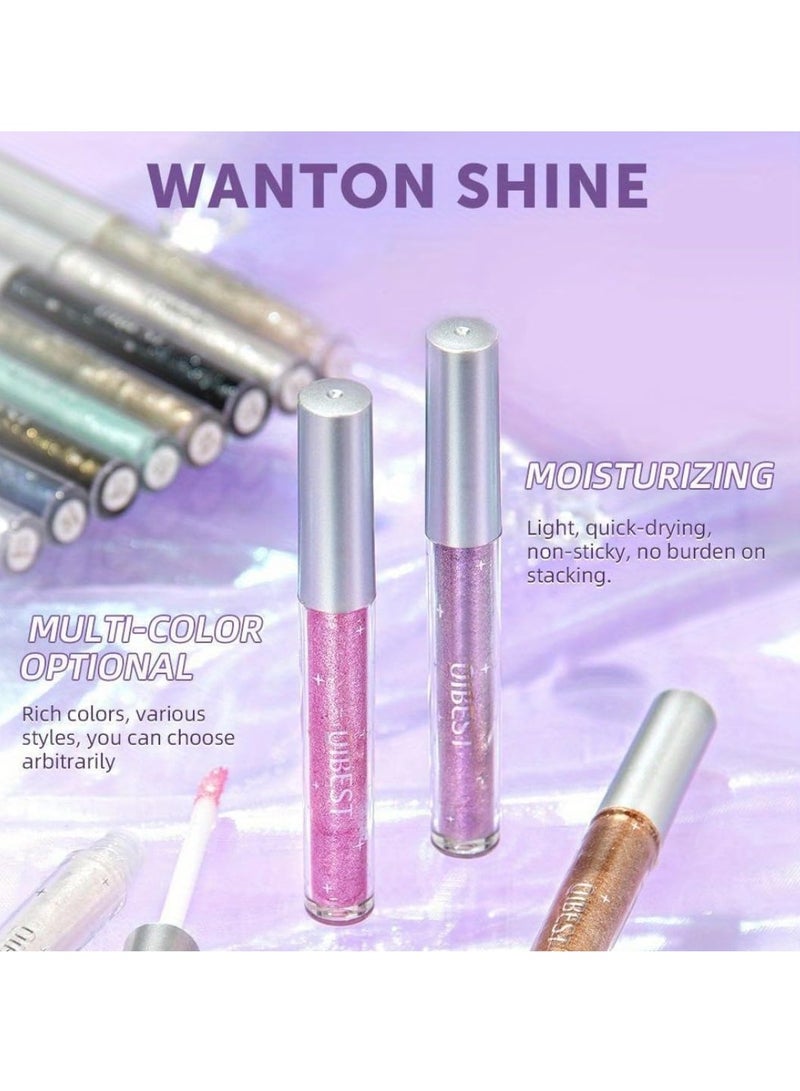 12Pcs Glitter Liquid Eyeshadow Sweatproof Makeup Set Multi Color Glitter Pressed All Highly Pigmented Blending Liquid Glitter Eyeshadow Makeup Metallic Shimmer Glitter Eyeshadow Set A