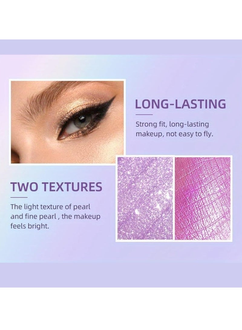 12Pcs Glitter Liquid Eyeshadow Sweatproof Makeup Set Multi Color Glitter Pressed All Highly Pigmented Blending Liquid Glitter Eyeshadow Makeup Metallic Shimmer Glitter Eyeshadow Set A