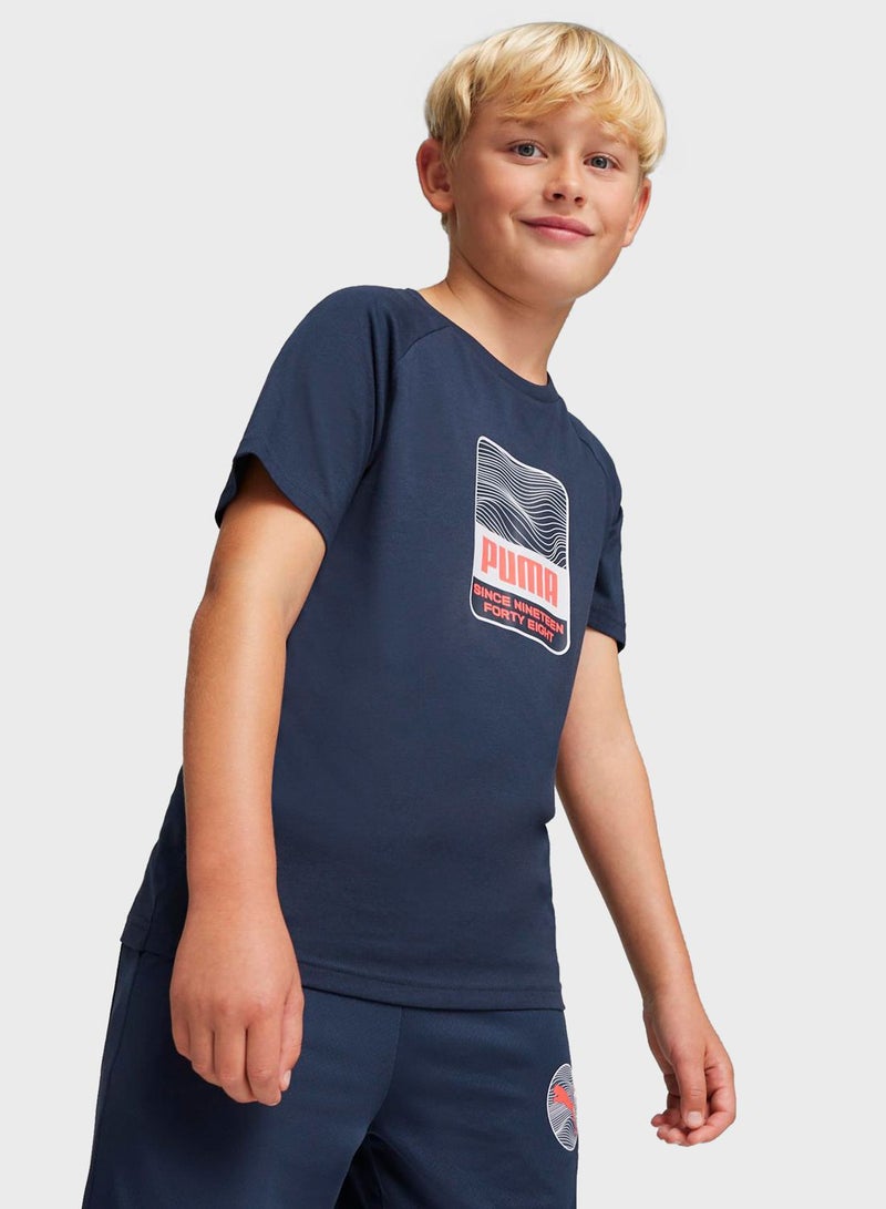 Kids Active Sports Graphic T-Shirt