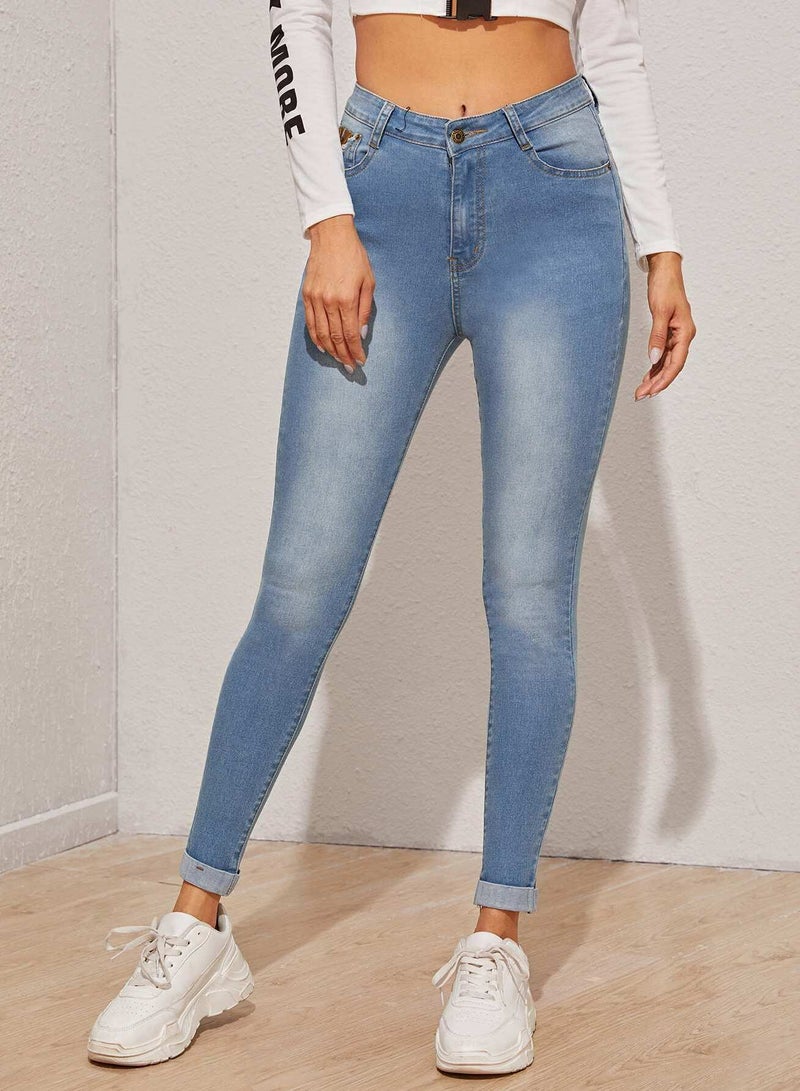 Stonewash Skinny Jeans