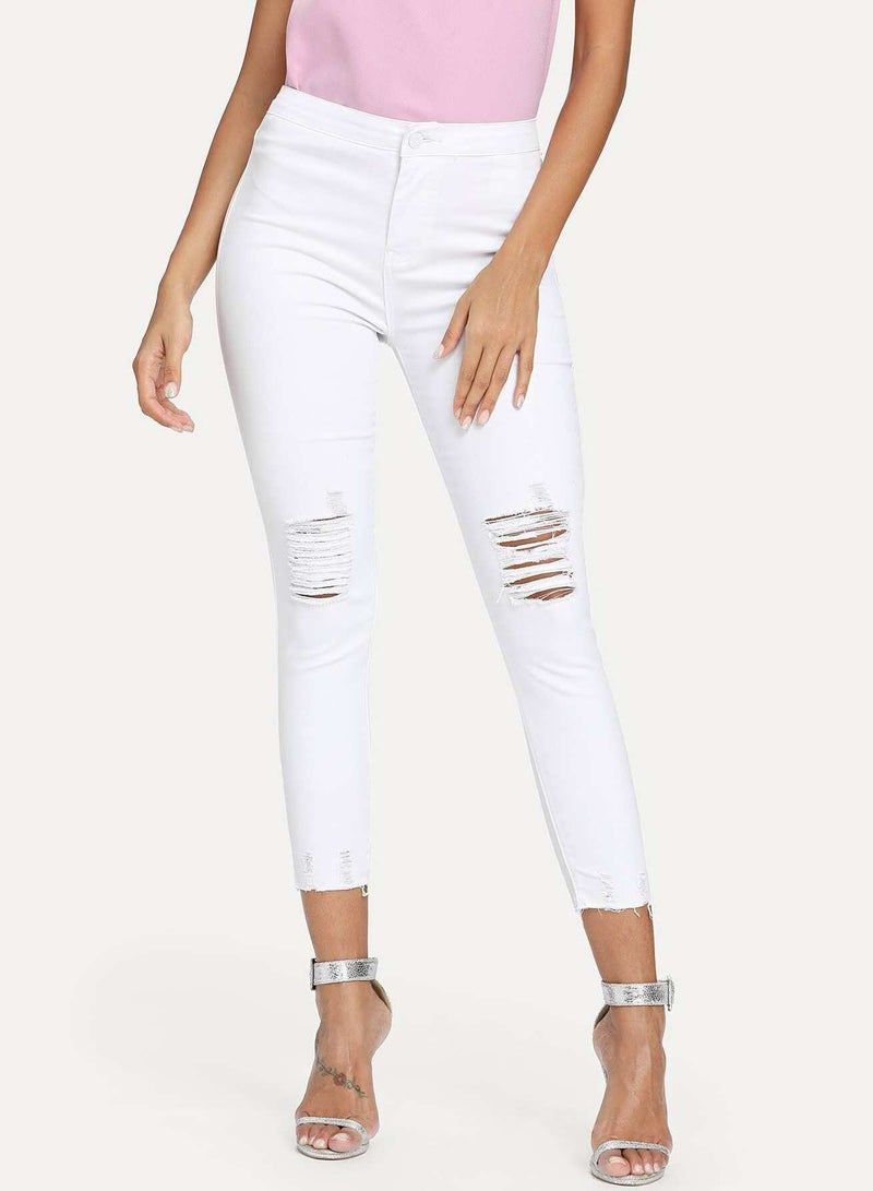 High Stretch Ripped Jeans