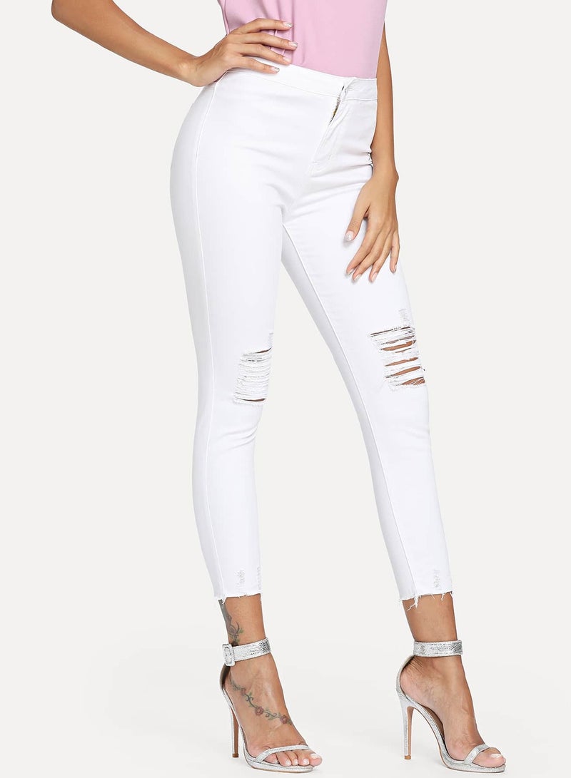 High Stretch Ripped Jeans