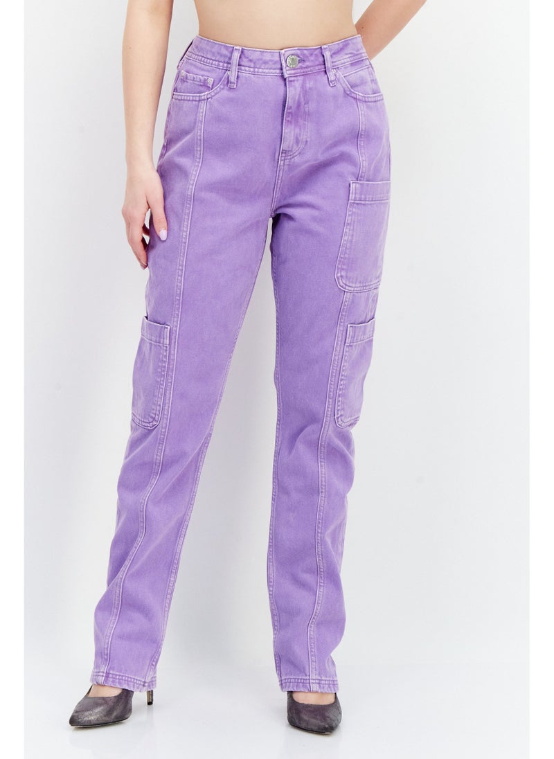 Women Regular Fit Plain Non-Stretchable Jeans, Purple