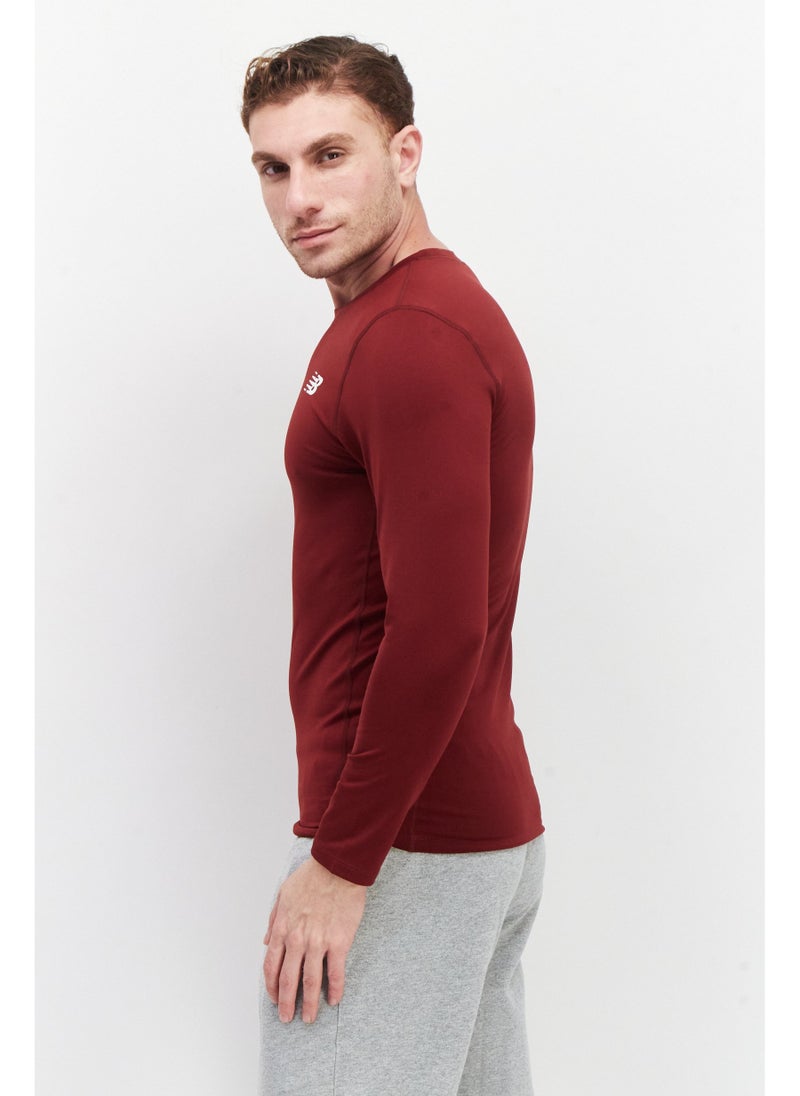 Men Sportswear Fit Long Sleeves Training Sweatshirt, Maroon