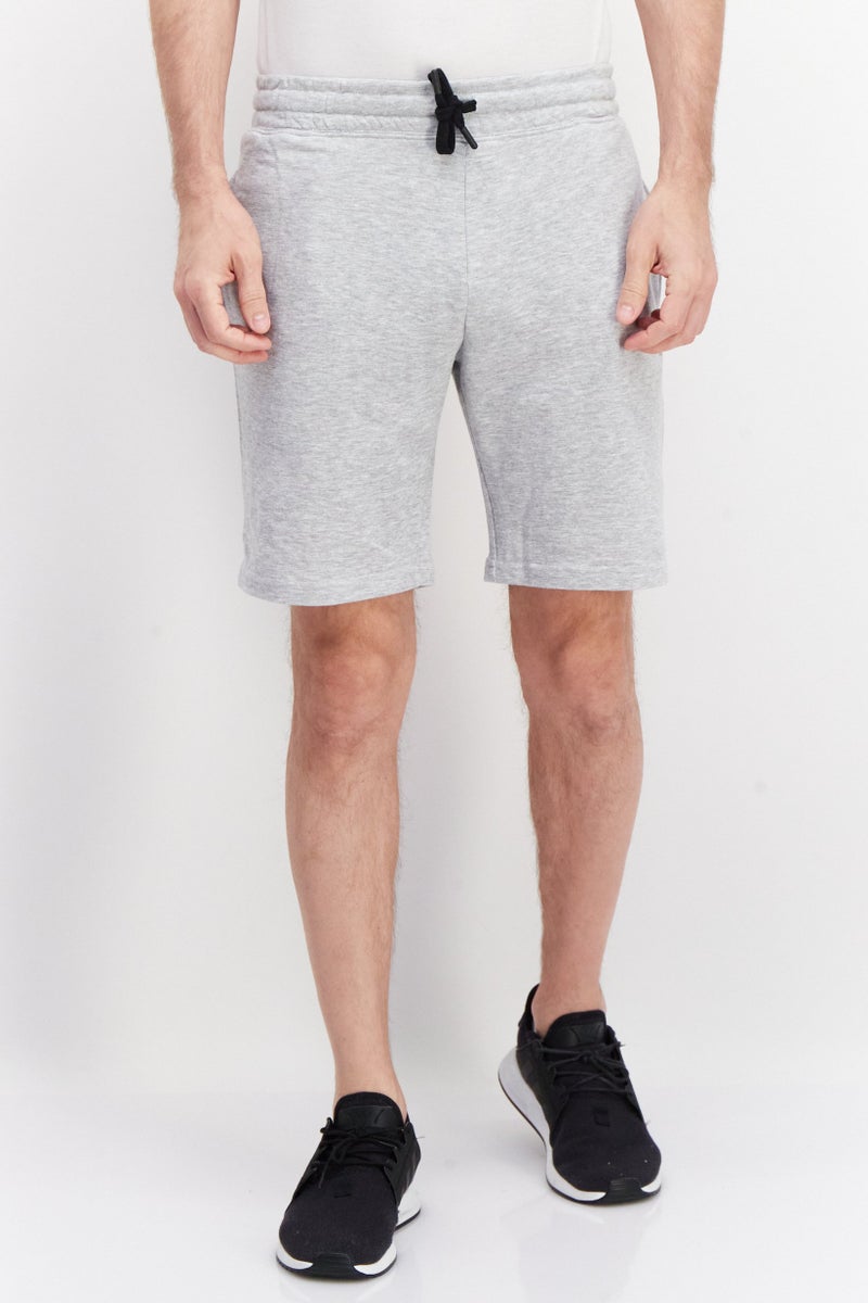 Men Drawstring Heather Basic Short, Grey