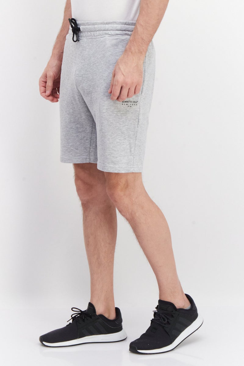 Men Drawstring Heather Basic Short, Grey