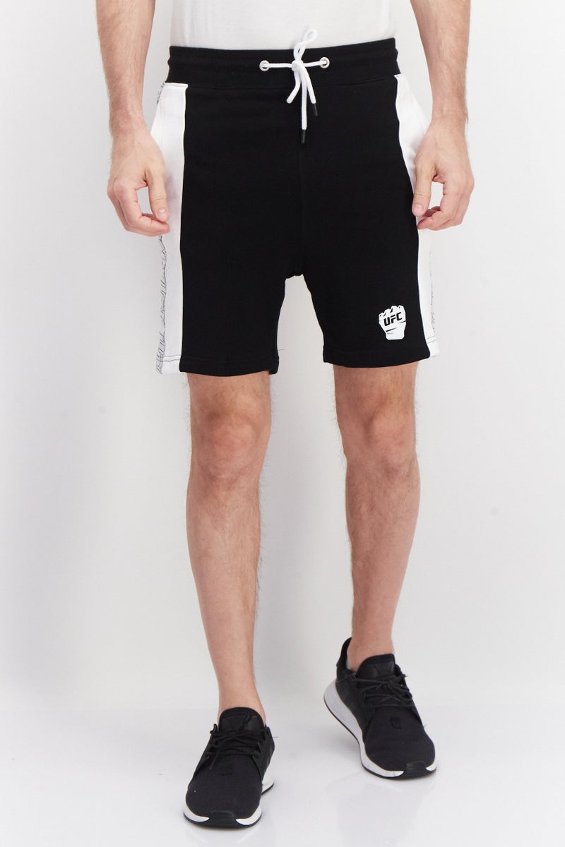 Men Sportswear Fit Drawstring Short, Black/White