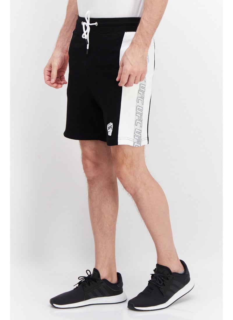 Men Sportswear Fit Drawstring Short, Black/White