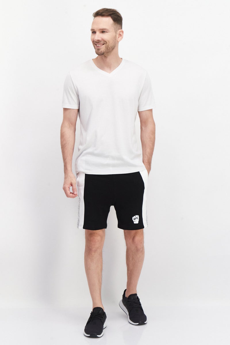 Men Sportswear Fit Drawstring Short, Black/White