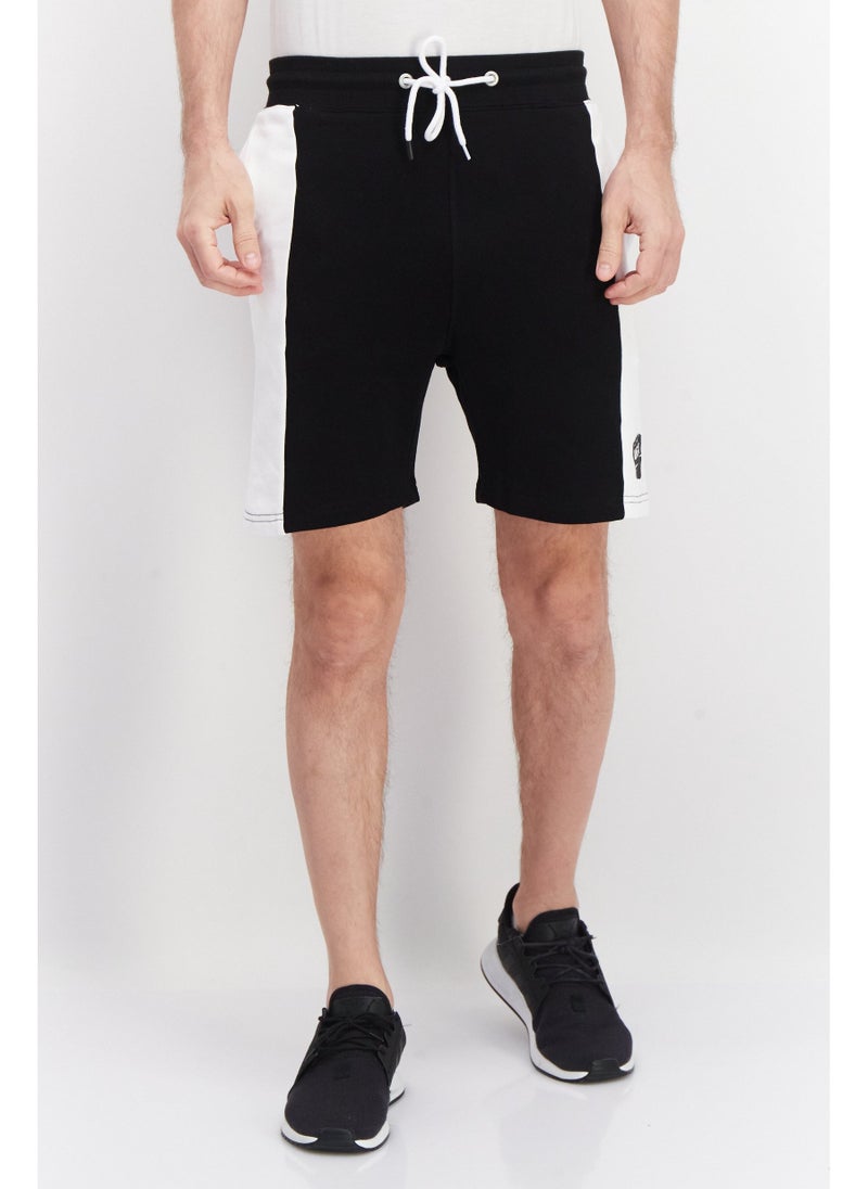 Men Sportswear Fit Drawstring Short, Black/White