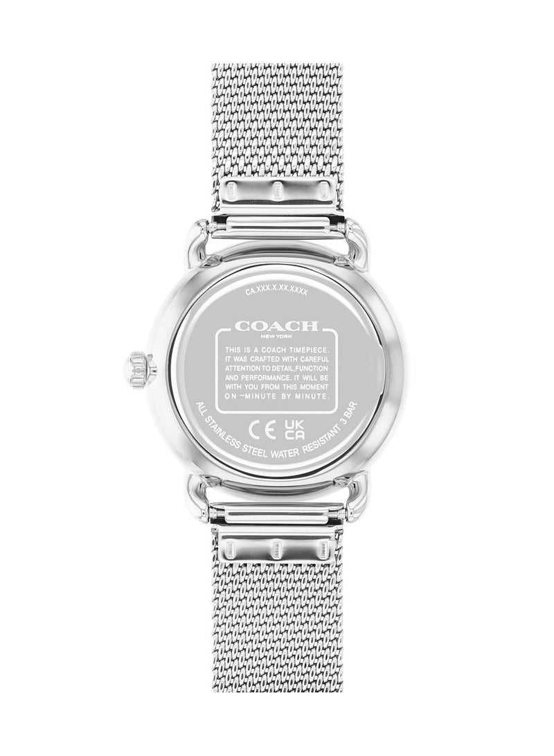 Round Analog Women's Silver/White Case Wrist Watch - 14504221