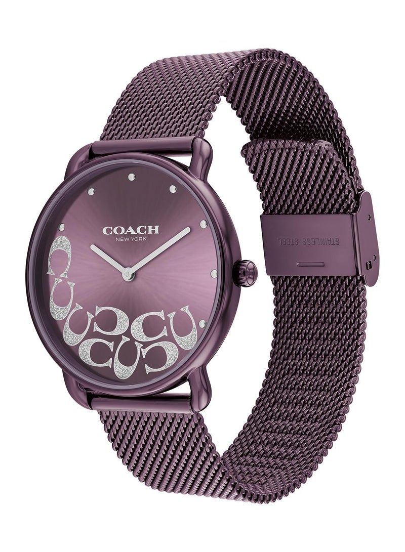 Round Analog Women's Purple Case Wrist Watch - 14504339