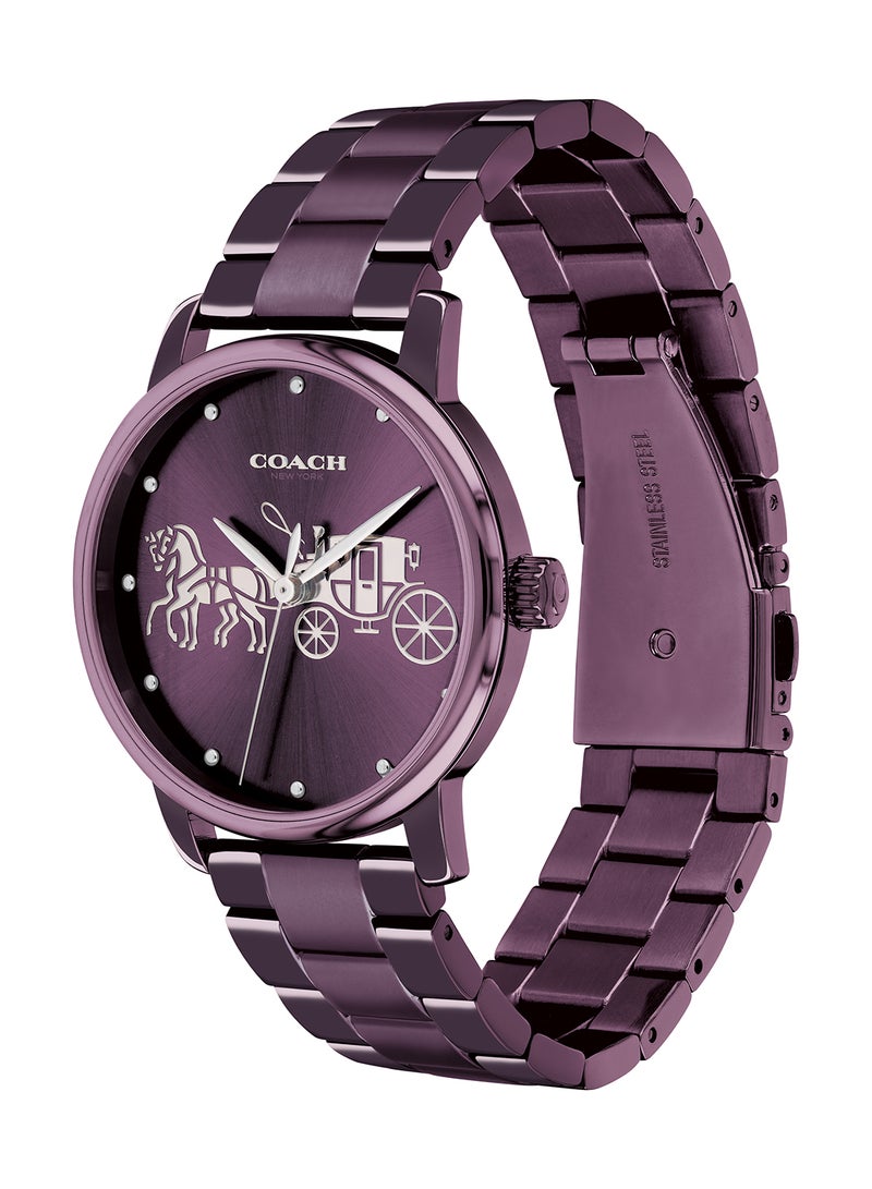 Round Analog Women's Purple Case Wrist Watch - 14502923