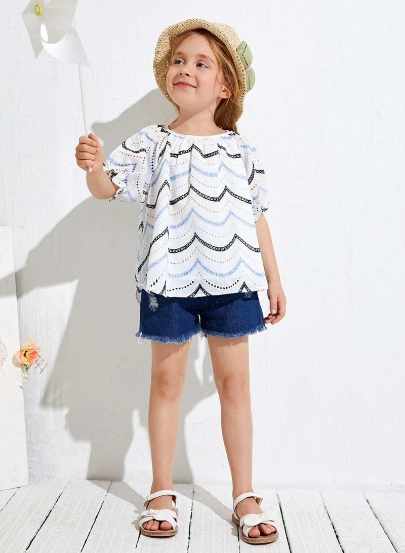 Toddler Girls Wave Striped Schiffy Top