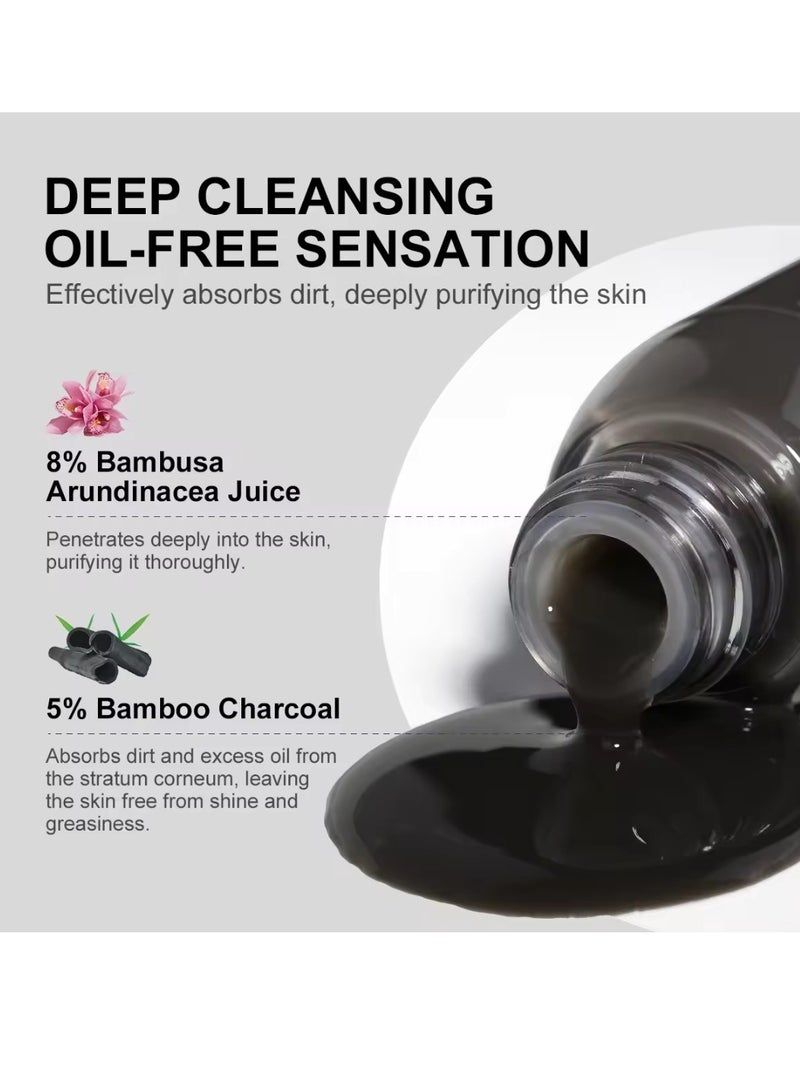 Bamboo Charcoal Serum Bamboo Charcoal Serum Control Oil and Detoxify Reduce Acne Blackheads Brightens Skin Improve Oily Skin Issues Bamboo Charcoal Oil Serum Bamboo Charcoal Acne Face Oil 32ml