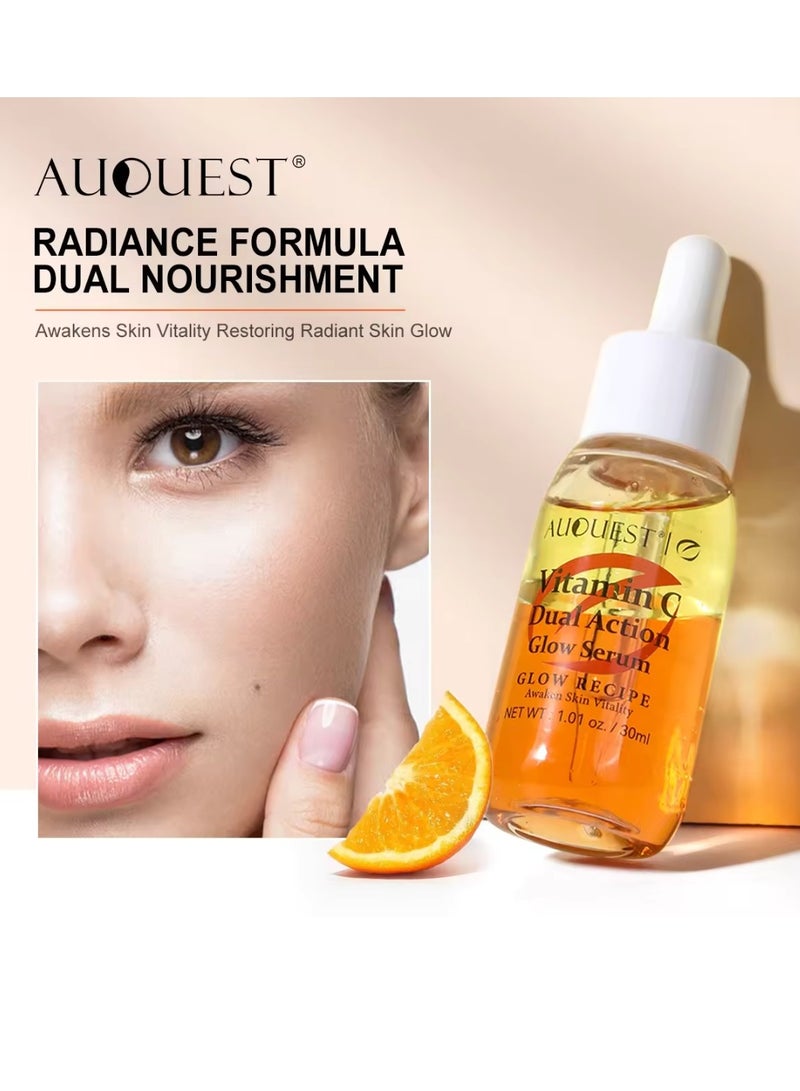 Vitamin C Dual Action Glow Serum Vitamin C Serum Dual Action Vitamin C Serum for Nourish Revitalize Awaken Skin Vitality Day and Night Vitamin C Serum for Face Brighten Hydrate and Plump Skin Plant Based face Serum 32ml