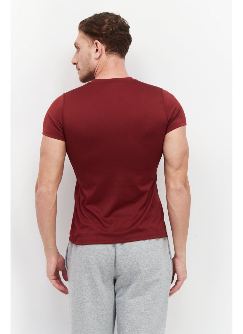 Men Sportswear Fit Short Sleeves Training T-Shirt, Maroon