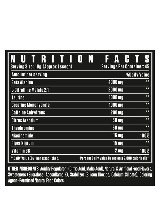 Dexter Jackson Black Series Turbo HP Pre Workout - Blue Raspberry, 450g (45 Servings)
