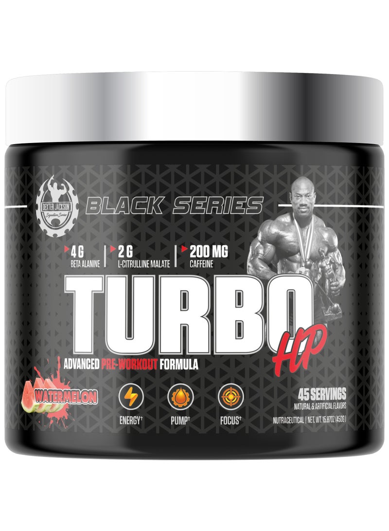 Dexter Jackson Black Series Turbo HP Pre Workout | Watermelon | 450g | 45 Servings