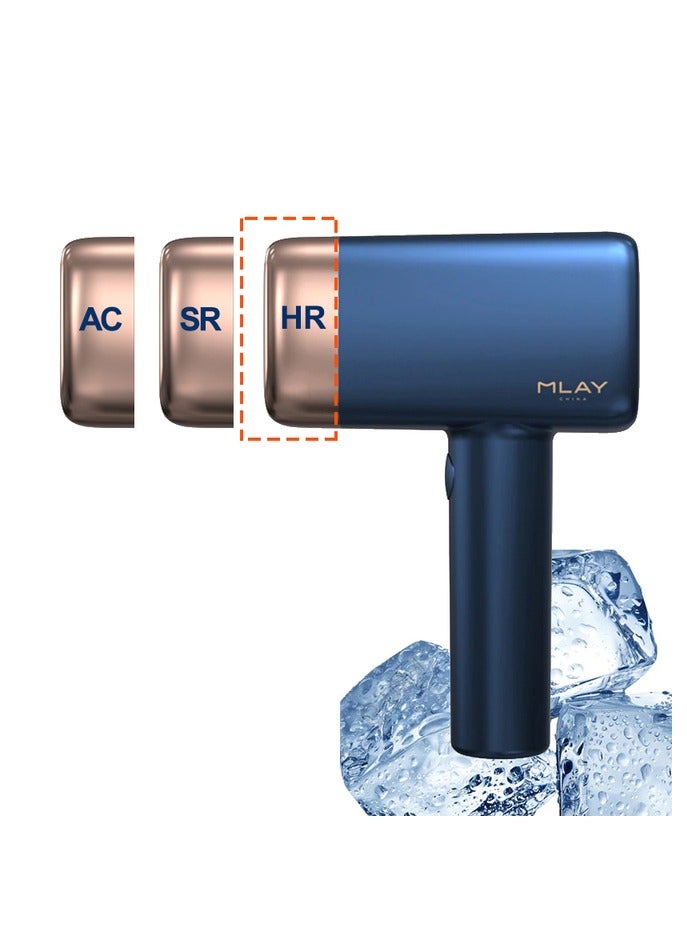 Updated T14 Hair Removal Device With Three Lenses, One For Body Hair, One For Removing Wrinkles And Tightening The Skin, And One For Removing Acne Dark Blue