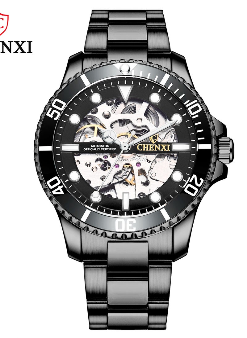 Watches for Men Stainless Steel Luxury Luminous Water Resistant Automatic Mechanical Wristwatch 8805BBK