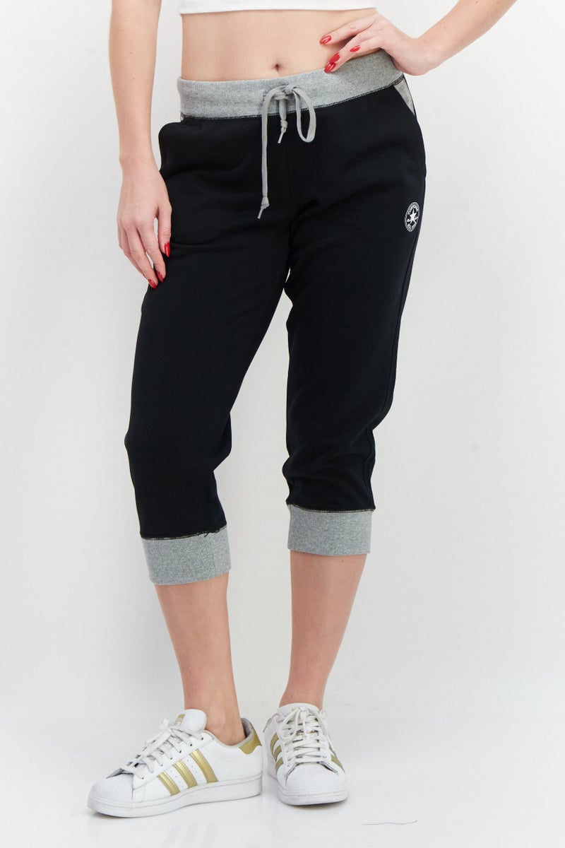 Women Sportswear Fit Training Crop Pants, Navy/Grey