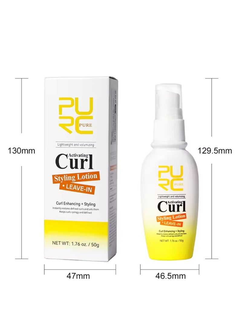 50g Leave in Curl Styling Lotion Activating Curl Styling Lotion for Curl Enhancing and Styling Restores Defined Curls and Sets Hair Curling Gel for Hair Moisturizes and Hydrates 24H Styling Hair Gel