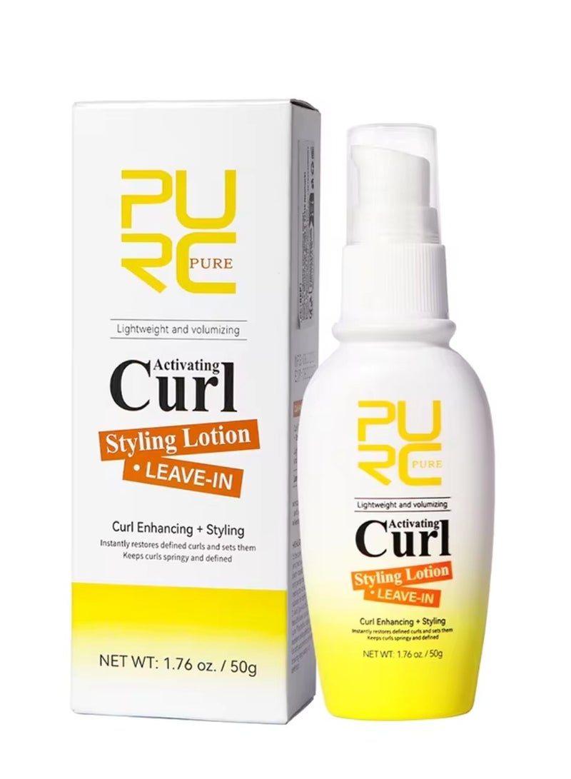 50g Leave in Curl Styling Lotion Activating Curl Styling Lotion for Curl Enhancing and Styling Restores Defined Curls and Sets Hair Curling Gel for Hair Moisturizes and Hydrates 24H Styling Hair Gel