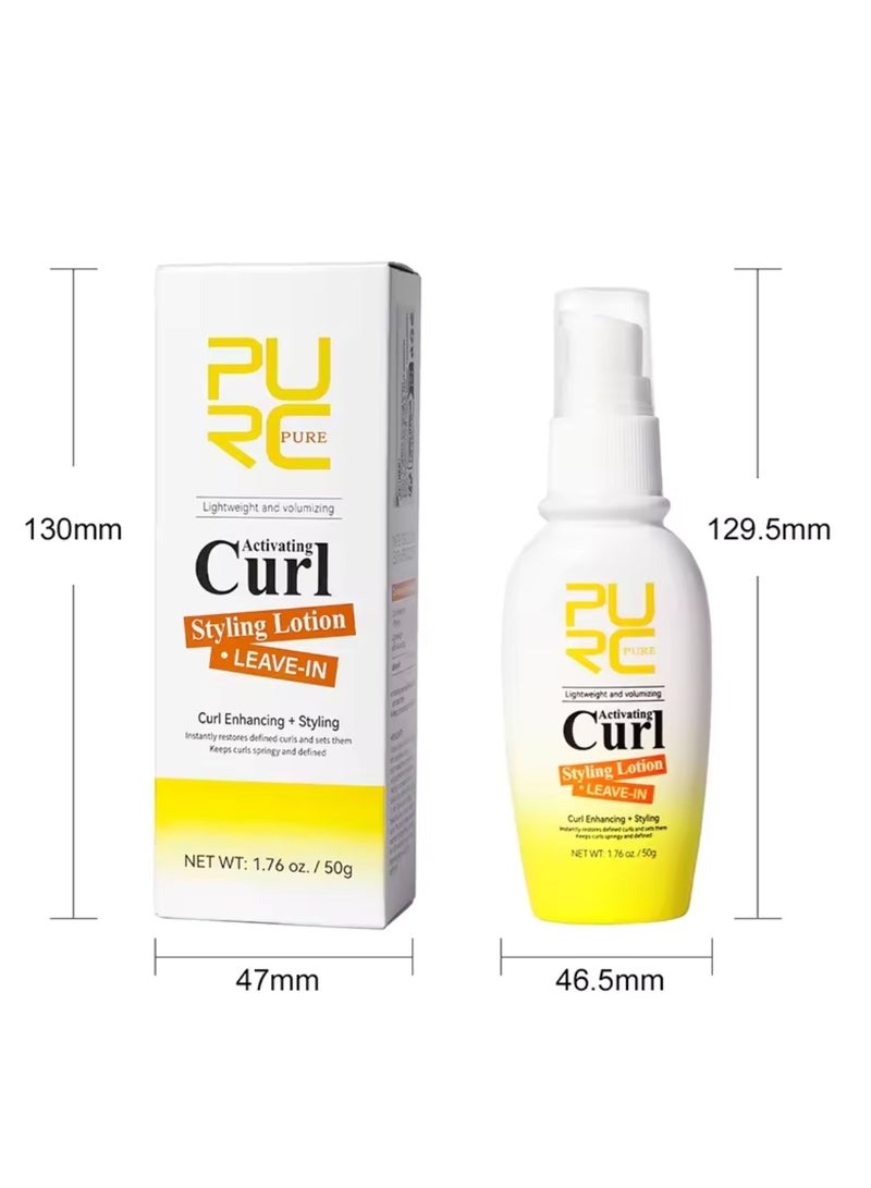 50g Leave in Curl Styling Lotion Activating Curl Styling Lotion for Curl Enhancing and Styling Restores Defined Curls and Sets Hair Curling Gel for Hair Moisturizes and Hydrates 24H Styling Hair Gel