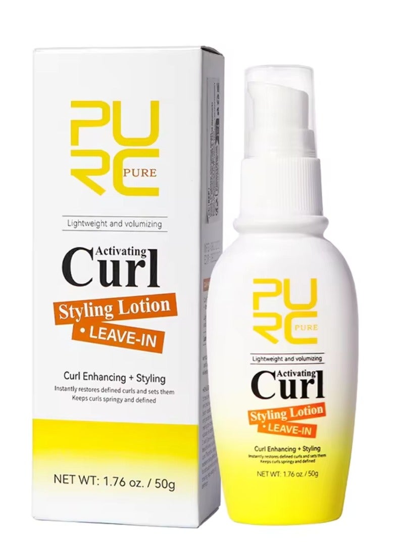 50g Leave in Curl Styling Lotion Activating Curl Styling Lotion for Curl Enhancing and Styling Restores Defined Curls and Sets Hair Curling Gel for Hair Moisturizes and Hydrates 24H Styling Hair Gel