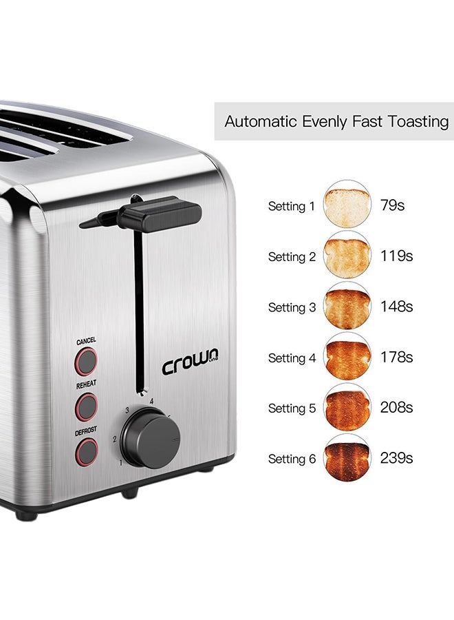 2 Slices Stainless Steel Toaster 920.0 W TR-204 Silver