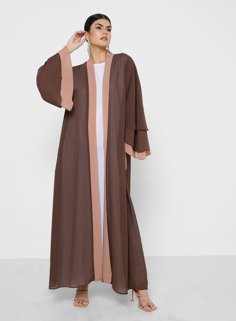 Two Toned Abaya With Sheila