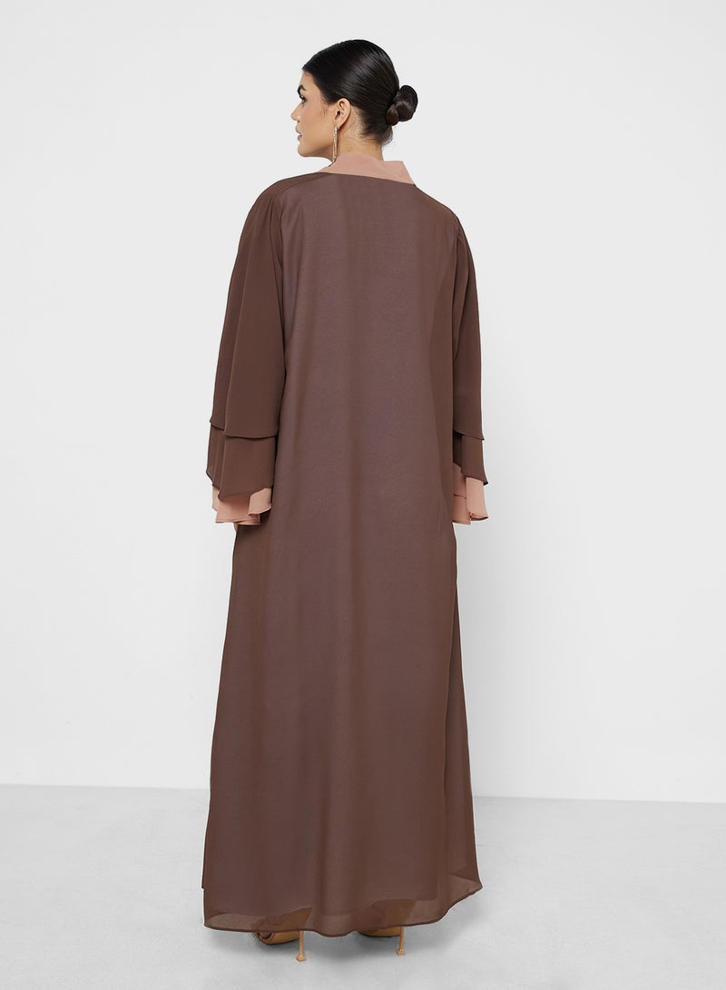 Two Toned Abaya With Sheila